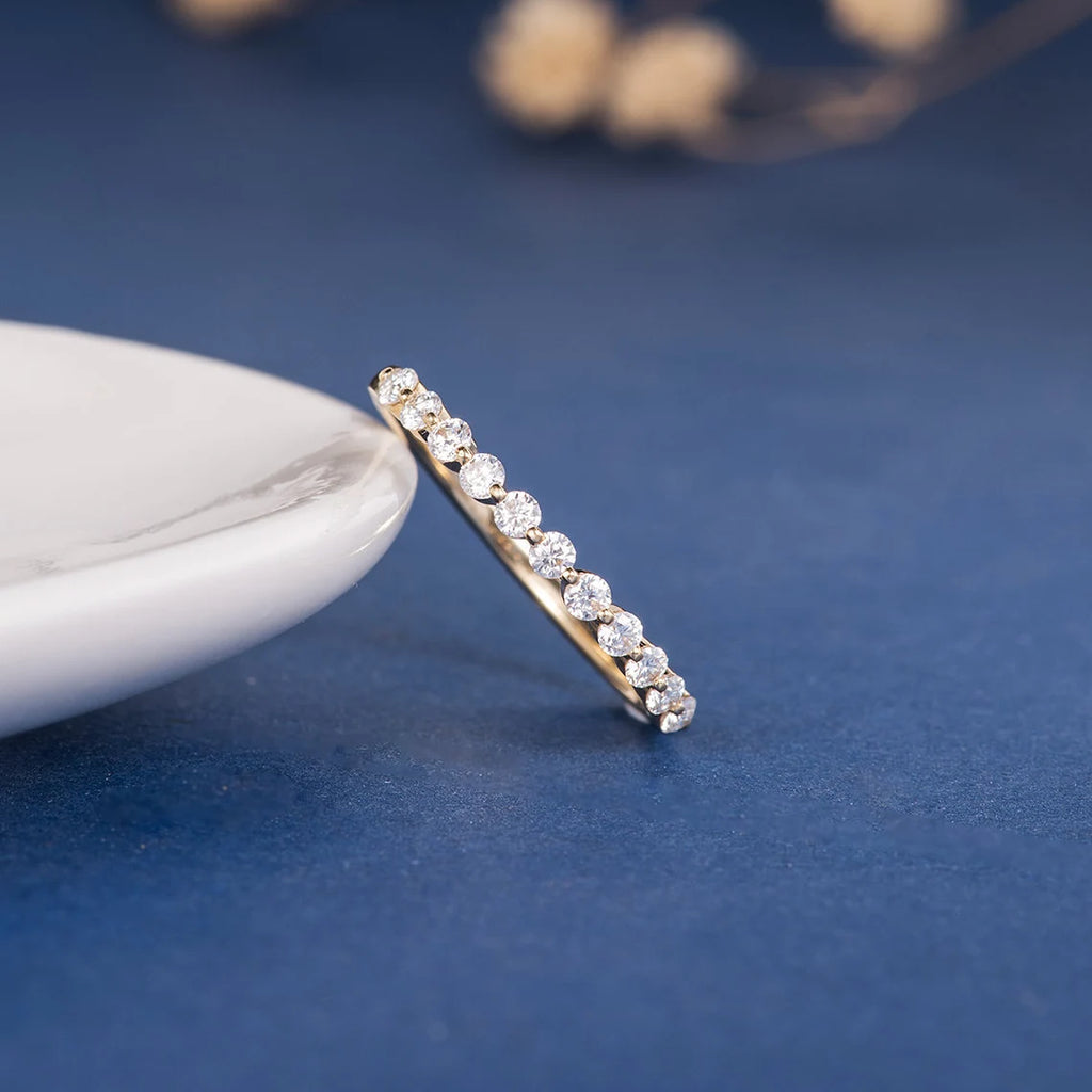 Unique Women Moissanite Wedding Band