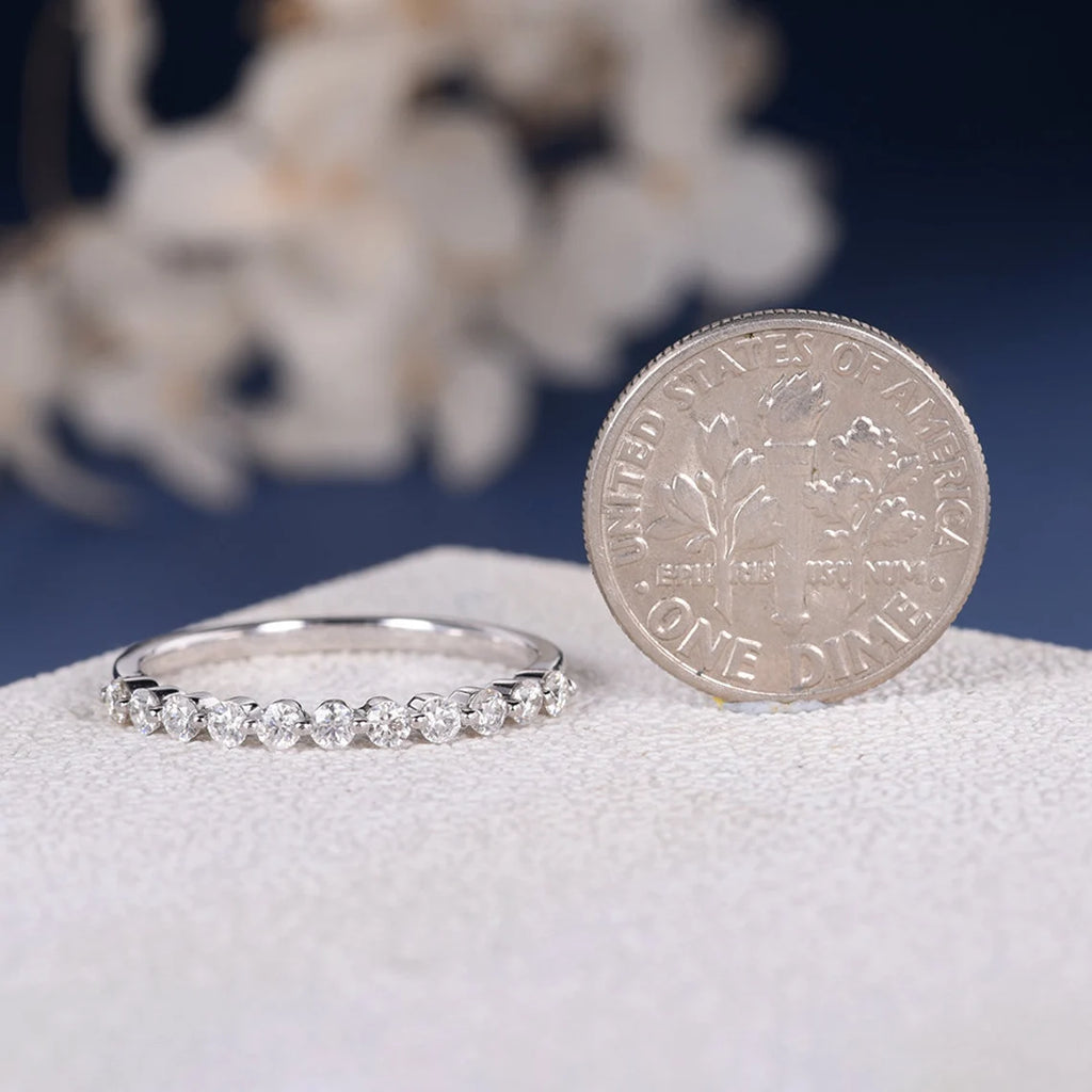 Unique Women Moissanite Wedding Band